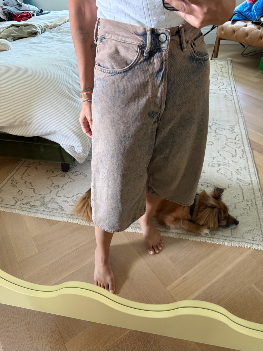 Acne Studios Drago Road Denim Shorts.